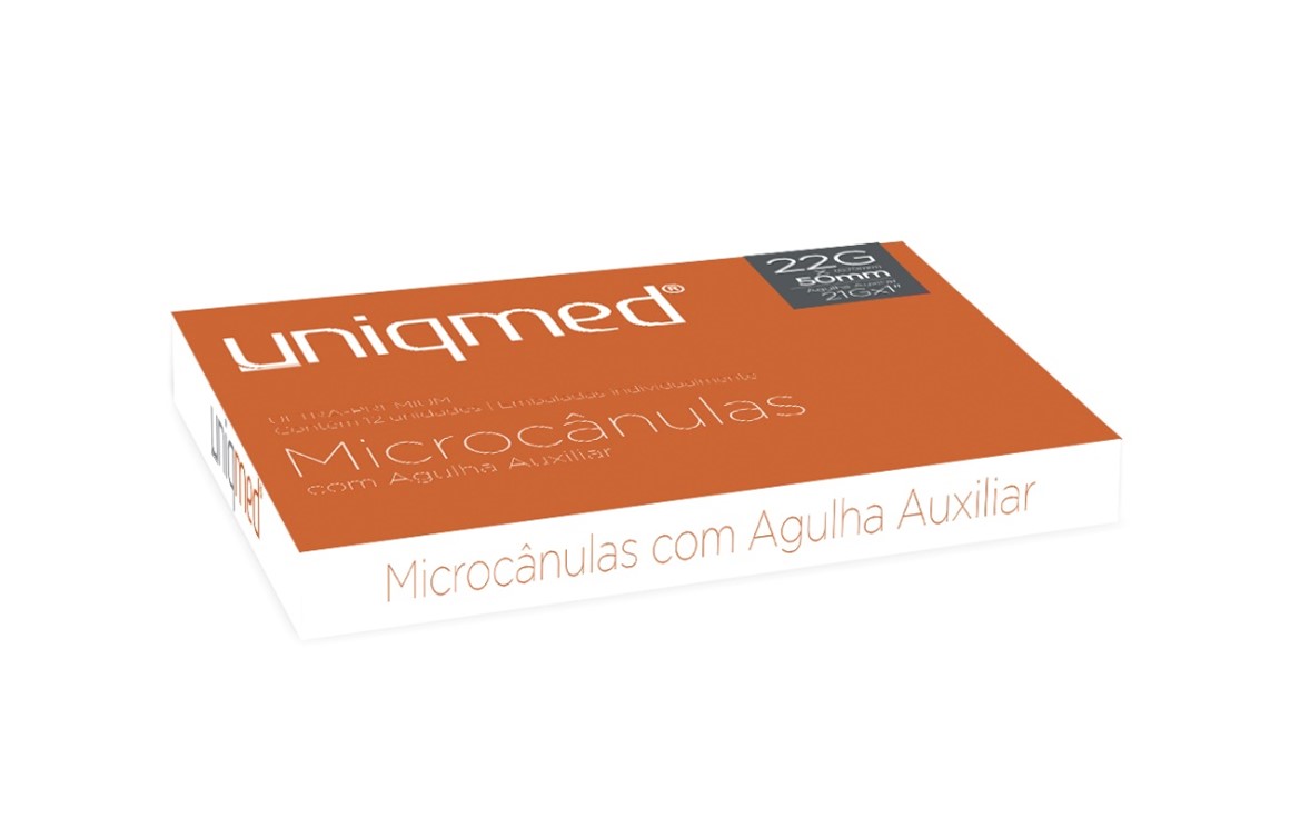 microcanula 22g (0,70mmx50mm) com agulha auxiliar 21gx1" caixa com 12 unidades
